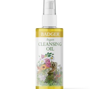 Badger – Face Cleansing Oil, Argan, Certified Organic Face Oil Cleanser, 2 oz