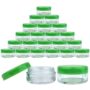 Beauticom (Quantity: 25 Pieces) 5G/5ML Round Clear Jars with GREEN Lids for Lotion, Creams, Toners, Lip Balms, Makeup Samples