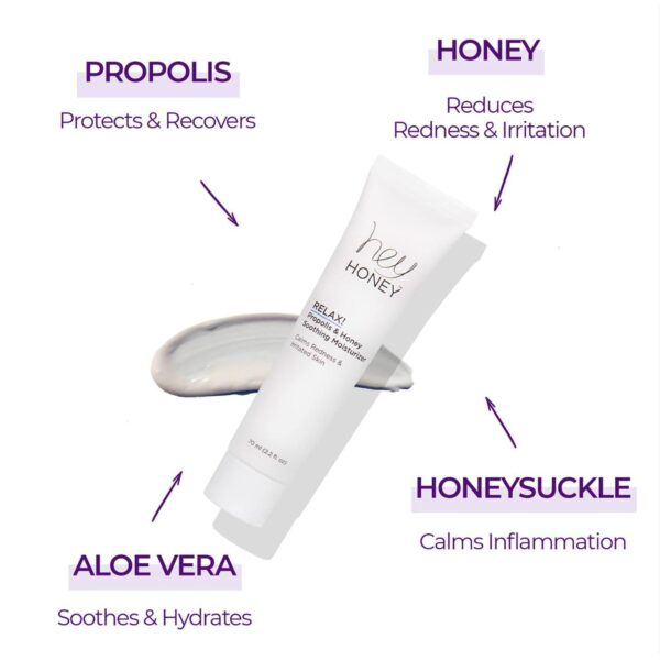 Hey Honey Skincare Relax, Fast Acting Rosacea Treatment & Redness Relief - Dermatologically Tested Calming Moisturizer For Sensitive Skin Oil- Free wi - Image 4