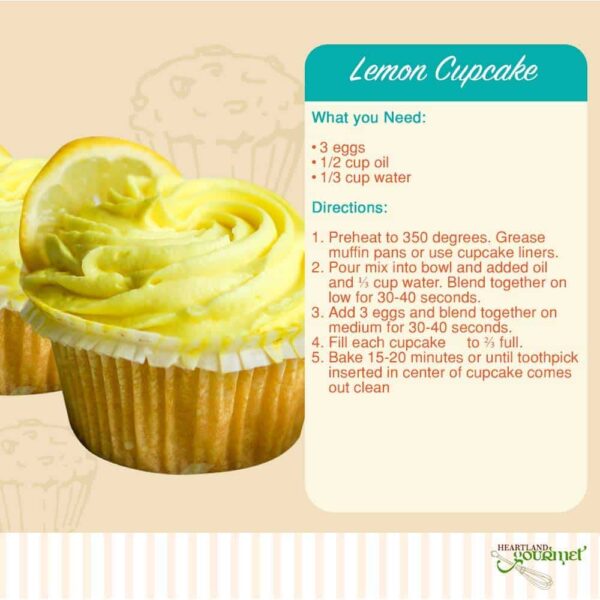 Heartland Gourmet: Gluten Free Lemon Cupcake Mix - Rich and Decadent - Certified Gluten Free Ingredients - All Purpose - Safe for Celiac Diet - Image 5