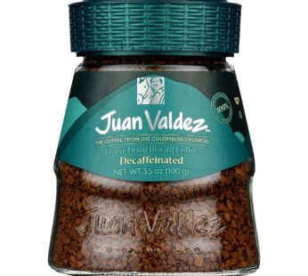 Juan Valdez Decaffeinated Freeze Dried Coffee, Classic Flavor 3.3 oz – Premium Colombian Coffee