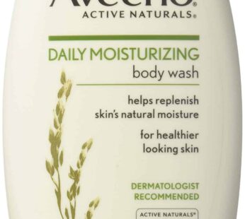 Aveeno Daily Moisturizing Body Wash with Soothing Oat, Creamy Shower Gel, Soap-Free and Dye-Free, Light Fragrance, 12 fl. oz (Pack of 4)