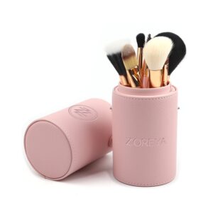 Z'OREYA Makeup Brush Set 12pcs Pink Synthetic Makeup Brushes Travel Set With Holder Makeup Brush Organizer Foundation Powder Contour Blush Eye Cosmeti - Image 6