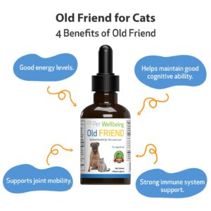 Pet Wellbeing Old Friend for Senior Cats - Vet-Formulated - Aging Immune System & Joint Mobility Support in Older Felines - Natural Herbal Supplement - Image 3