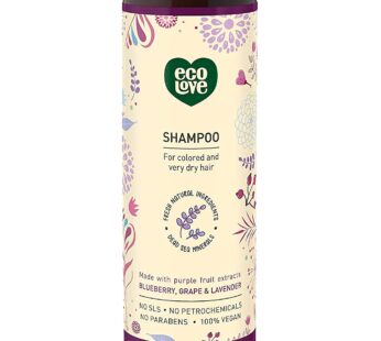 ecoLove – Natural Shampoo, Sodium lauryl sulfate Free, Vegan & Cruelty Free Shampoo for Color Treated Hair, Very Dry & Damaged Hair, Organic Lavender