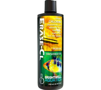 Brightwell Aquatics Erase-Cl – Chloramine, Chlorine and Ammonia Remover – Aquarium Water Conditioner for Salt and Freshwater Fish Tanks – Aquarium Wat