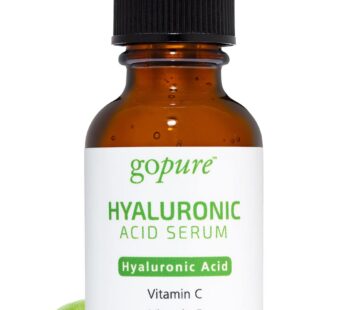 goPure Hyaluronic Acid Serum – Face Serum for Glowing Skin with Vitamin C and E, and Green Tea, Anti-Aging Serum to Visibly Improve Dry and Wrinkled-L