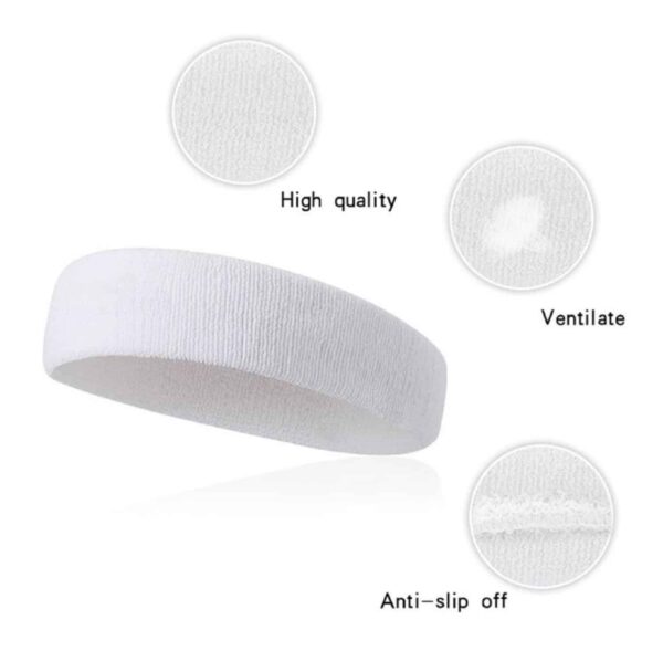 Sweat Bands/Headbands for Women Men/Elastic Headband, Sports Sweatband, Athletic Stretchy Head Band, Workout Running Basketball Tennis, Moisture Wicki - Image 3