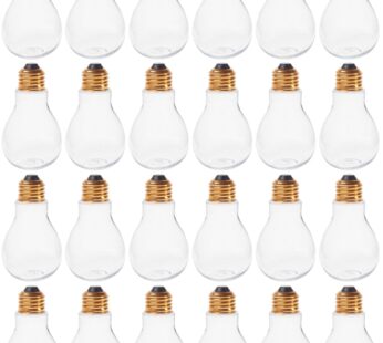 Creative Hobbies? Clear Fillable Plastic Light Bulbs ? DIY Crafts, Party Favors & Wedding Decor ? Standable Design | 24 Pack