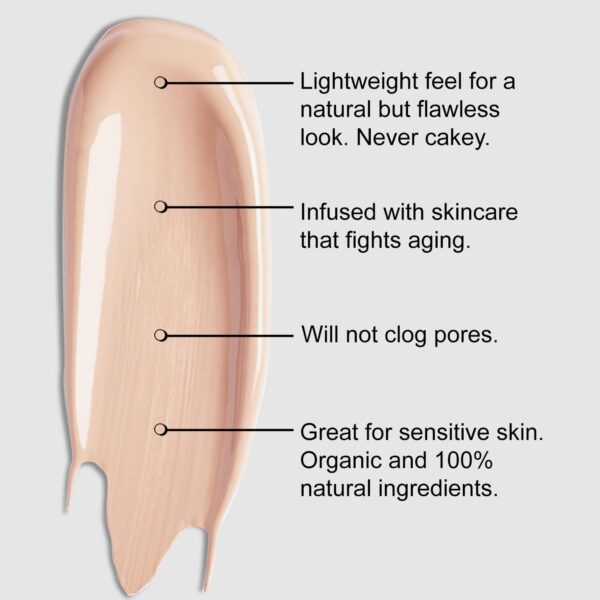 BaeBlu Organic Aloe-Based LUX Liquid Foundation, Natural Vegan Gluten-Free Made in USA, Cream - Image 2