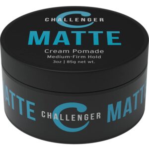 Challenger Men?s Matte Cream Pomade | Natural Shine Free Finish Product | Clean & Subtle Scent | Medium Firm Hold & Travel Friendly | 3oz - Image 1