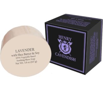 Henry Cavendish Lavender Shaving Soap with Shea Butter & Coconut Oil. Long Lasting 3.8 oz Puck Refill. Mens Shave Soap. All Natural. Rich Lather, Smoo