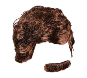 Kangaroo Costume 70?s Wig and Mustache – Brown Wig for Ron Burgundy Costume – Mens Wig – Fun Halloween Costumes or 70s Theme Party
