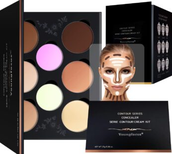 Youngfocus Cosmetics Cream Contour Best 8 Colors and Highlighting Makeup Kit – Contouring Foundation/Concealer Palette – Vegan & Cruelty Free – Step-b