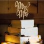 Mr and Mrs Cake Toppers, KOOTIPS Wooden Wedding Cake Topper Party Cake Decoration (Mr and mrs cake topper A)