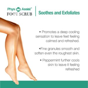 PhysAssist Foot Scrub 8 oz. with Tea Tree, Peppermint Soothes and Exfoliates Promoting a Deep Cooling Sensation Leaving Feet Feeling Calm and Refreshe - Image 3