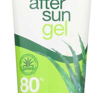 Alba Botanica Aloe Vera Gel for Skin, Cooling After Sun Treatment for Face and Body, Made with Purity Certified 80% Aloe Vera Gel Formula, 8 fl. oz. Tube