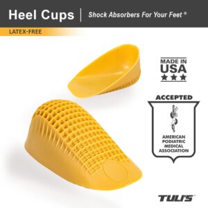 Tuli's Classic Heel Cups, Cushion Insert for Shock Absorption and Plantar Fasciitis and Heel Pain Relief, 1 Pair, Large - Image 2