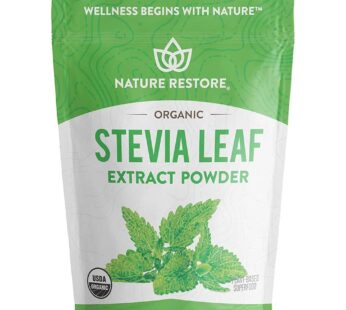 Nature Restore USDA Certified Organic Stevia Leaf Extract Powder, 4 ounces, Non GMO, Gluten Free, 100% Natural Stevia Sweetener