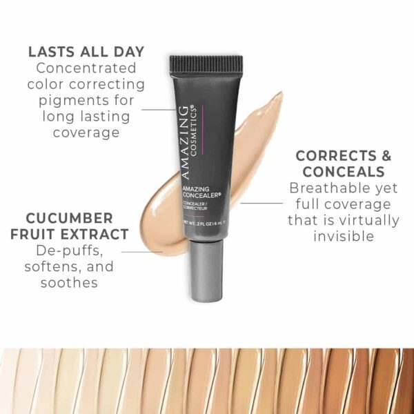 AmazingCosmetics Amazing Concealer, multipurpose full coverage concealer, 0.2 Oz, Medium Beige - Image 2