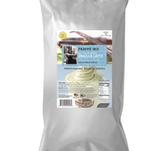 MOCAFE Frappe Vanilla Latte Reduced Sugar Added Ice Blended Coffee, 3-Pound Bag Instant Frappe Mix, Coffee House Style Blended Drink Used in Coffee Sh