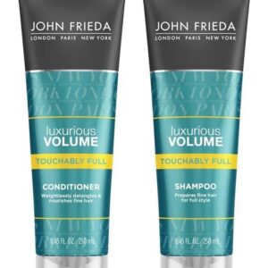 John Frieda Luxurious Volume Touchably Full Lightweight Shampoo and Conditioner Set for Natural Fullness, 8.45 Ounces, Volumizing Shampoo and Conditio - Image 1