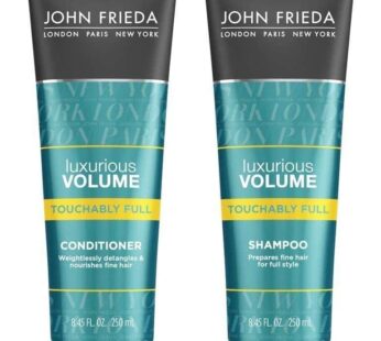 John Frieda Luxurious Volume Touchably Full Lightweight Shampoo and Conditioner Set for Natural Fullness, 8.45 Ounces, Volumizing Shampoo and Conditio