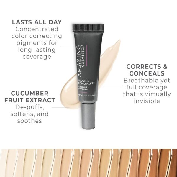 AmazingCosmetics Amazing Concealer, multipurpose full coverage concealer, 0.2 Oz, Fair - Image 2