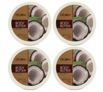 DELON Intense Moisturizing Body Butter, 6.9 Oz (4-Pack) (Coconut)