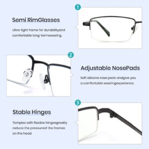 Cyxus Blue Light Blocking Frameless Glasses for Men/Women UV Protection Rimless Eyewear Computer Eyeglasses Relieve Eyestrain Anti Glare - Image 5