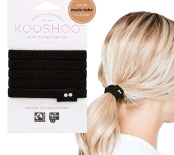 KOOSHOO Plastic-Free Flat Hair Ties – Organic Cotton Hair Ties For Girls, Hair Tie For Thick Hair. No-Damage Hair Ties Made from Plants For Women, Tod