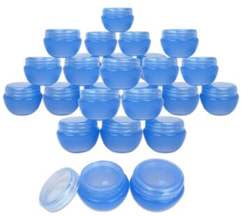 Beauticom? 24 Pieces 10G/10ML Blue Frosted Container Jars with Inner Liner for Lotion, Toners, Lip Balms, Makeup Samples – BPA Free