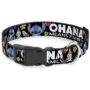 Buckle-Down Ohana Means Family/Stitch & Scrump Poses/Tropical Flora Plastic Clip Collar, Wide Large/18-32"