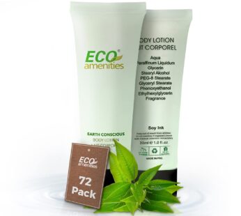 ECO AMENITIES Transparent Tube Flip Cap Individually Wrapped 30ml Body Lotion, 72 Tubes per Case by ECO Amenities