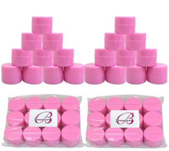Beauticom 24 Pieces 7G/7ML (0.25oz) PINK Sturdy Thick Double Wall Plastic Container Jar with Foam Lined Lid for Lotion, Creams, Toners, Lip Balms, Mak