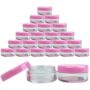 Beauticom (Quantity: 25 Pcs) 5G/5ML Round Clear Jars with Pink Lids for Lotion, Creams, Toners, Lip Balms, Makeup Samples