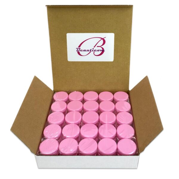 Beauticom 5G/5ML Clear Plastic Cosmetic Container Jars with PINK Lids, 50 Pcs - Image 5
