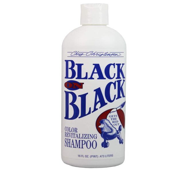 Chris Christensen Pet Shampoo, 16 oz Black on Black Color Revitalizing Shampoo, Groom Like a Professional, Restores Black Coats, Not a Dye, Lasts up t