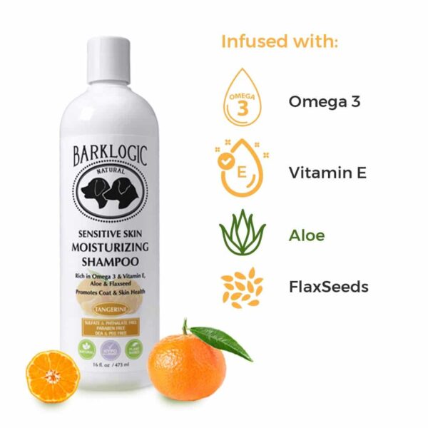BarkLogic Sensitive Skin Moisturizing Shampoo, Tangerine, 16 fl oz -No Parabens, No Phthalates, No Sulfates, No DEA & PEG - w/Omega 3 and Vitamin E to - Image 4