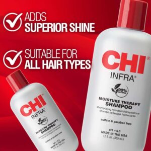 CHI Infra Shampoo, Gently Cleanses Scalp & Hair, Hydrating & Nourishing For All Hair Types, Designed for Heat Damaged Hair, Sulfate, Paraben, & Cruelt - Image 2