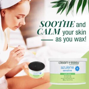 Clean + Easy Hair Removal Soft Wax With Azulene To Reduce Redness And Irritation- Ideal For Sensitive Skin, 14 oz - Image 3