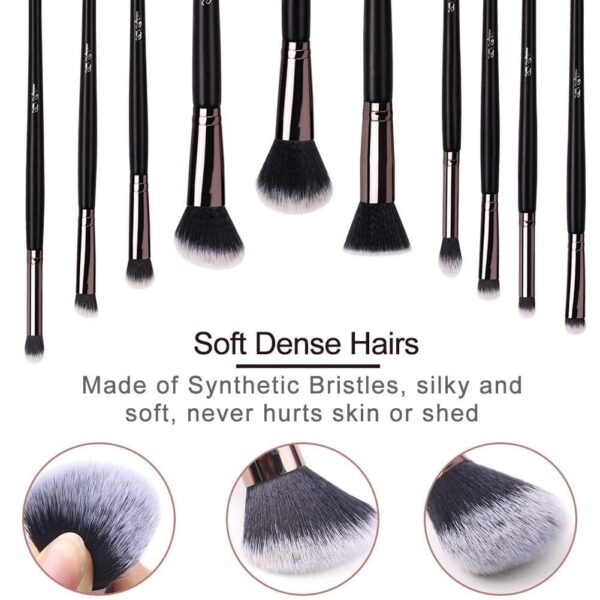 Real Perfection Makeup Brushes 24pcs Makeup Brush Set Premium Synthetic Powder Foundation Contour Blush Concealer Eye Shadow Blending Liner Make Up Br - Image 3