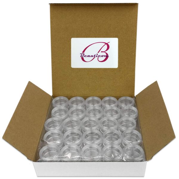 Beauticom (Quantity: 100 Pieces) 5G/5ML Round Clear Jars with Screw Cap Lids for Scrubs, Oils, Salves, Creams, Lotions - Image 4