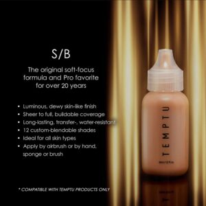 TEMPTU S/B Silicone-Based Airbrush Foundation: Professional Long-Wear Liquid Makeup, Sheer To Full Coverage For A Hydrated, Healthy-Looking Glow & Lum - Image 2