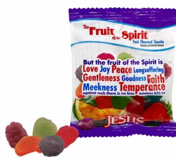 Scripture Candy, Fruit of the Spirit Gummy Snacks Clear Jumbo Bag, 50 Count