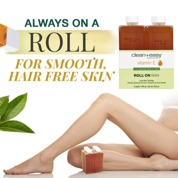 Clean & Easy Vit E Roll-On Wax 6-pack Large Vitamin E, Net Wt. 16.8 oz - Image 2