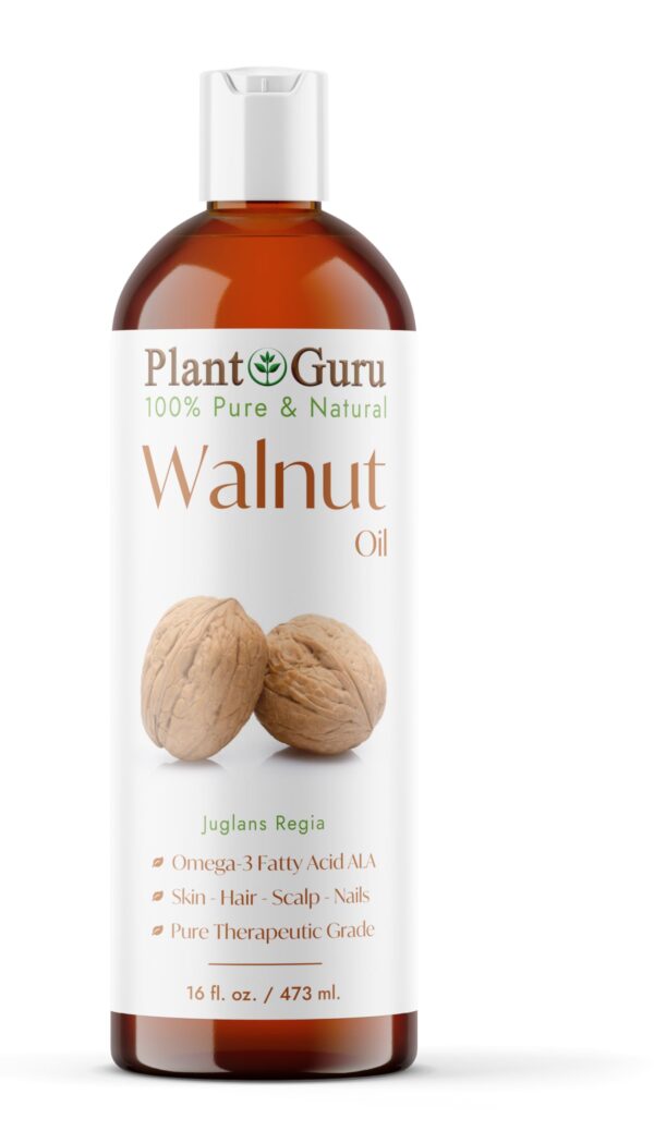 Walnut Oil 16 oz - Cold Pressed 100% Pure Natural - Skin, Body, Face, and Hair Growth Moisturizer. Great For Creams, Lotions, Lip balm and Soap Making
