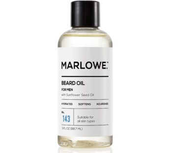 MARLOWE. No. 143 Beard Oil 3 oz, Conditioning Beard Oil for Men, Softer & Fuller Beard Care, 100% Natural Softener with Sunflower & Safflower Oil, Con