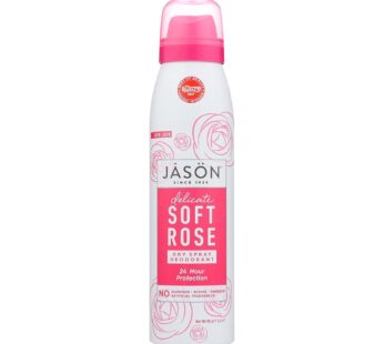 Jason Dry Spray Deodorant, Delicate Soft Rose, 3.2 Oz