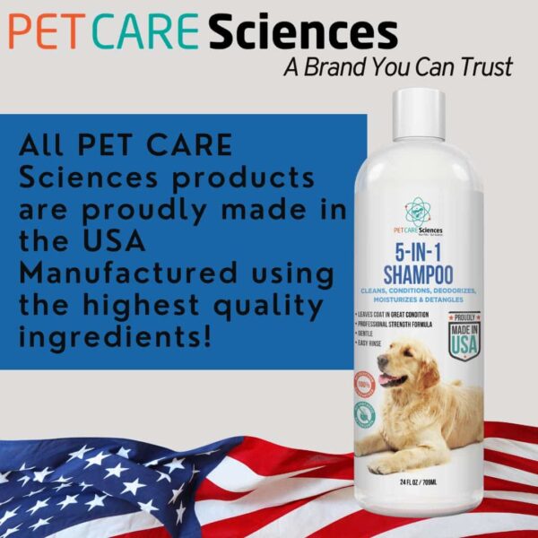 PET CARE Sciences 16 floz 5 in 1 Dog Shampoo for Itchy Skin - Sensitive Skin Dog Shampoo for Smelly Dogs - Dog Shampoos & Conditioners - Made in The U - Image 6